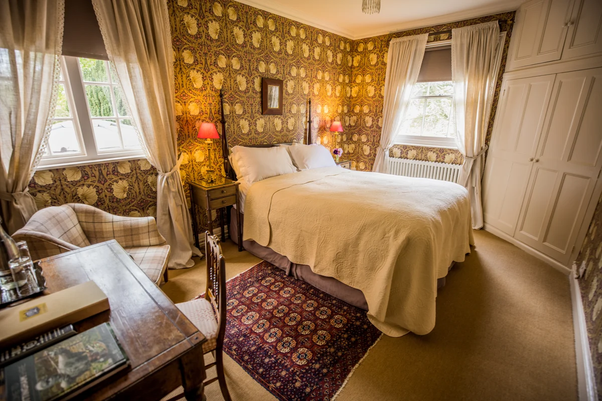An individual bedroom at Langar Hall